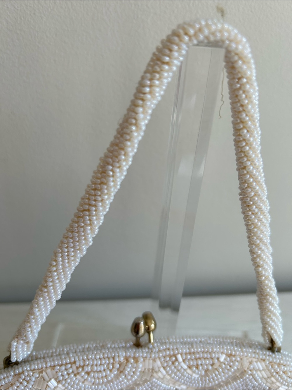 Elegant Ivory Beaded Handbag - Women Bags - Picture 8 of 8
